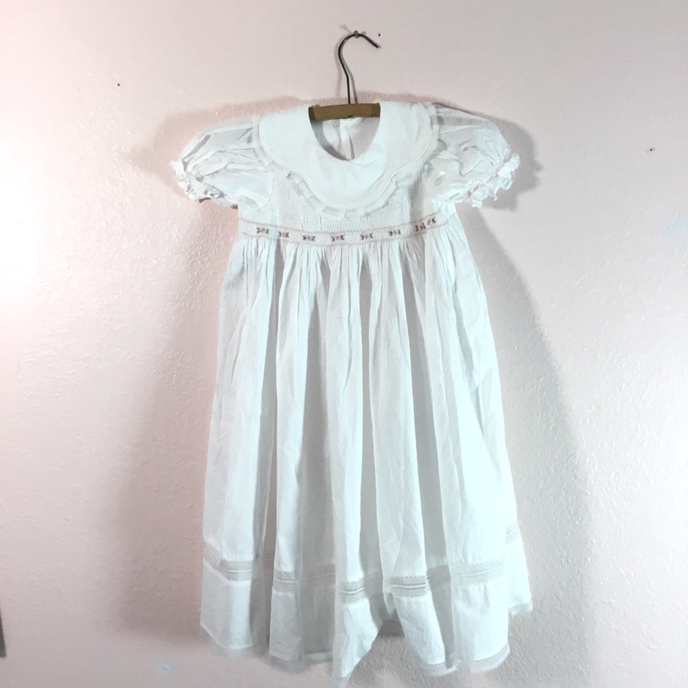 Remember Nguyen Cotton Batiste Hand Smocked Long Dress